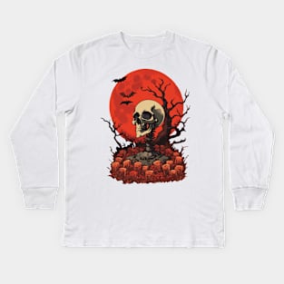 Tombstone skull Kids Long Sleeve T-Shirt